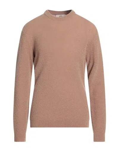 Wool & Co Man Sweater Brown Size L Wool, Polyamide In Brown
