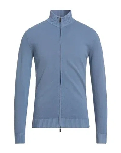 Fedeli Man Cardigan Light Blue Size 50 Cotton In Blue