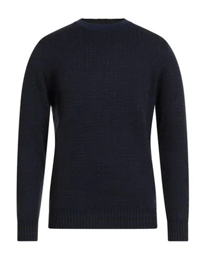 H953 Man Sweater Midnight Blue Size 40 Merino Wool In Blue