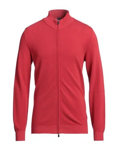 Fedeli Man Cardigan Red Size 42 Cotton In Red