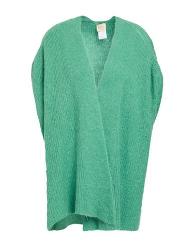 Siste's Woman Cardigan Green Size M Polyamide, Alpaca Wool, Virgin Wool In Green
