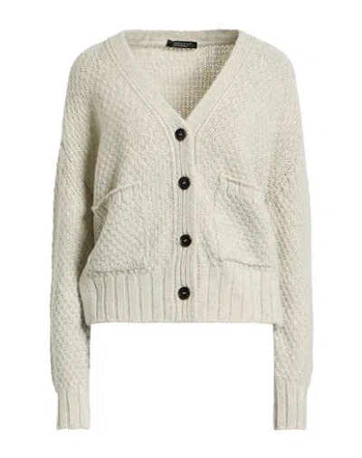 Aragona Woman Cardigan Light Grey Size 8 Baby Alpaca Wool, Merino Wool In Multi