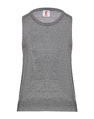 Kontatto Woman Sweater Silver Size Onesize Viscose, Polyamide, Metallic Fiber In Gray