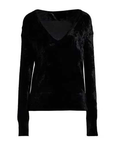Sapio Woman Sweater Black Size 14 Viscose, Polyamide, Polyurethane In Black