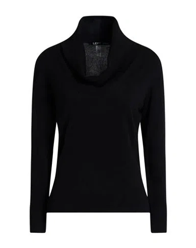 Left End Woman Turtleneck Black Size 10 Virgin Wool, Viscose, Cashmere In Black