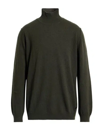 Woolrich Man Turtleneck Military Green Size S Wool, Polyamide In Green