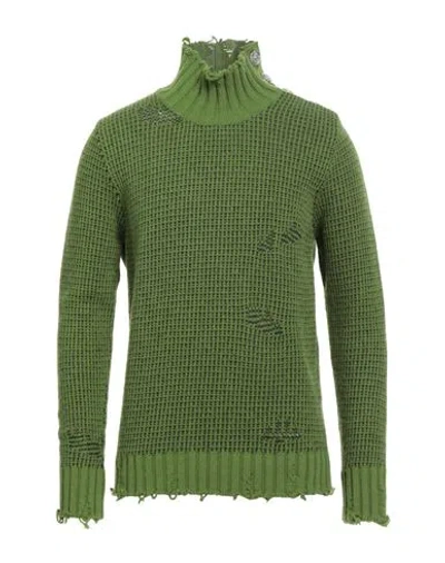 Paolo Ragazzini Man Turtleneck Military Green Size 40 Wool In Green