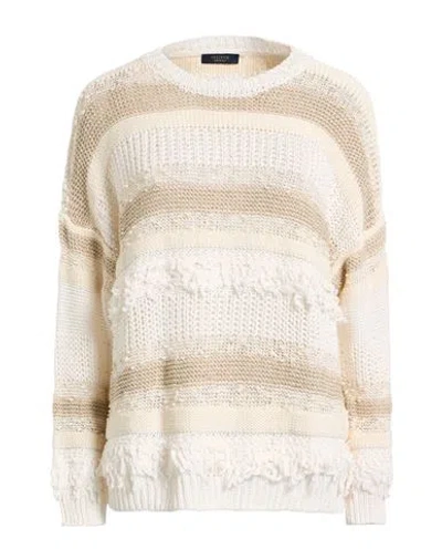 Peserico Woman Sweater White Size 12 Cotton, Polyester, Viscose, Metallic Fiber, Polyamide In Multi