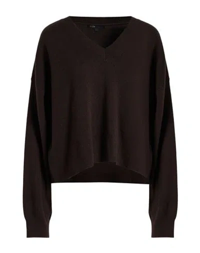 Maje Woman Sweater Dark Brown Size 3 Viscose, Wool, Polyamide, Cashmere In Black