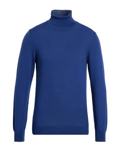 Gioferrari Man Turtleneck Blue Size 44 Merino Wool In Blue