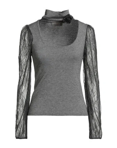 Haveone Woman Turtleneck Grey Size Onesize Viscose, Polyester, Polyamide In Gray