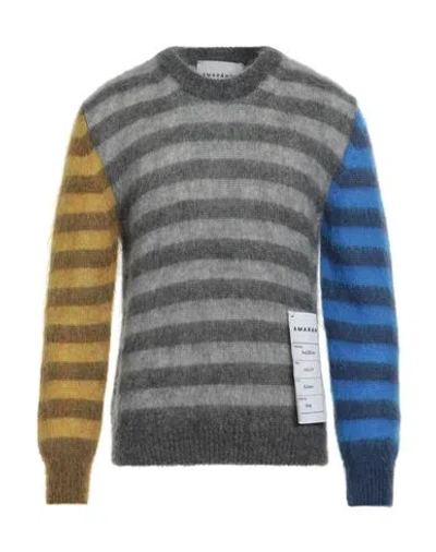 Amaranto Man Sweater Grey Size Xxl Mohair Wool, Polyamide, Wool In Gray