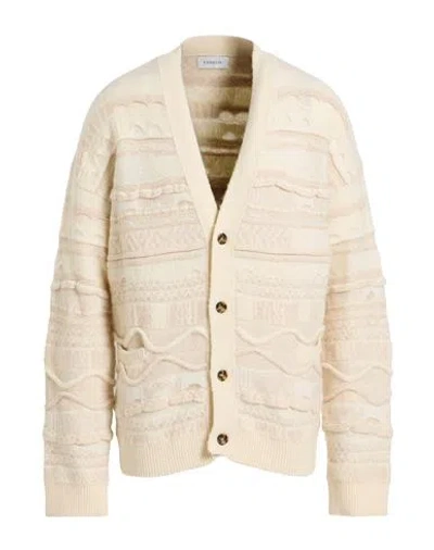 Laneus Man Cardigan Cream Size 46 Polyamide, Alpaca Wool, Polyacrylic, Wool, Elastane In Neutral