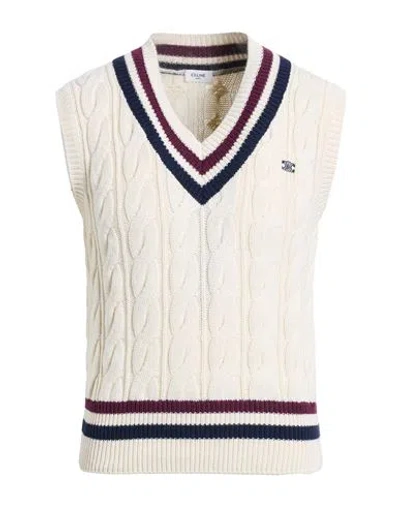 Celine Man Sweater Cream Size M Cashmere In White