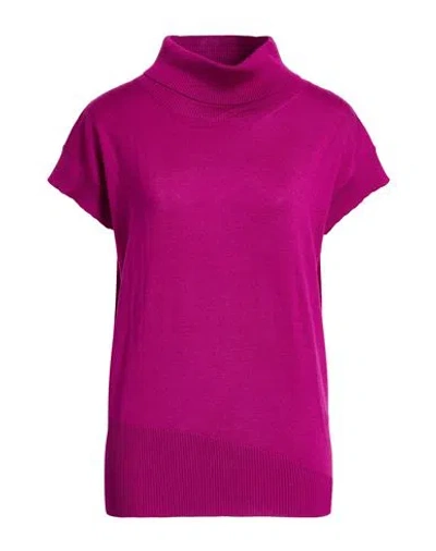 Moorer Woman Turtleneck Mauve Size 4 Wool, Silk, Cashmere In Purple