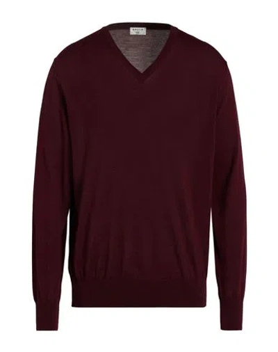 Gallia X Sør Man Sweater Garnet Size 50 Merino Wool, Silk In Brown