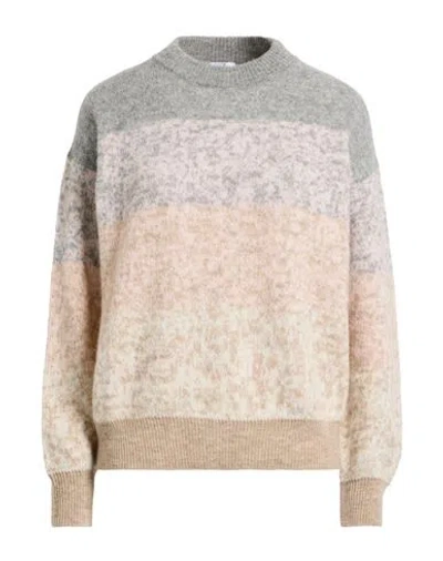 Peserico Easy Woman Sweater Grey Size 8 Alpaca Wool, Polyamide, Merino Wool In Neutral
