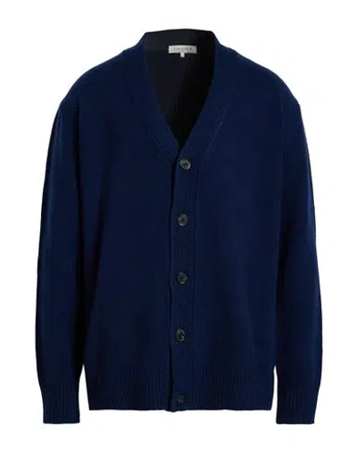 Mackintosh Man Cardigan Navy Size Xl Merino Wool, Cashmere In Blue