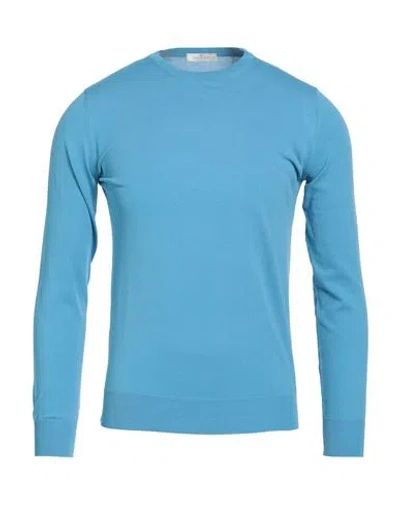 Panicale Man Sweater Azure Size 48 Cotton In Blue