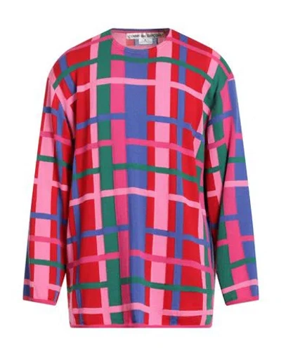 Comme Des Garçons Man Sweater Pink Size M Wool, Acrylic In Multi