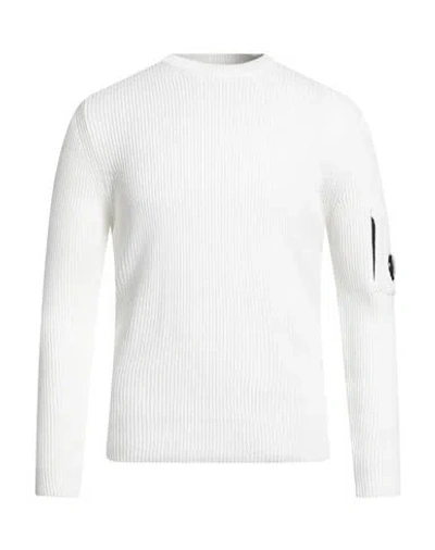 C.p. Company Ribbed Knit Sweater In White