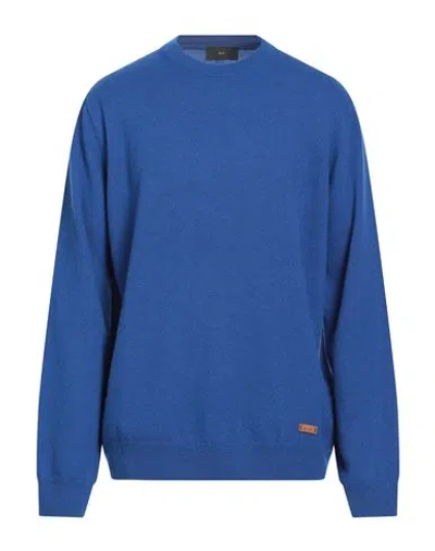 Liu •jo Man Man Sweater Bright Blue Size 3xl Wool In Blue