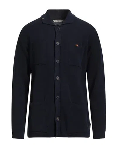 Bob Man Cardigan Midnight Blue Size Xl Wool, Acrylic In Black