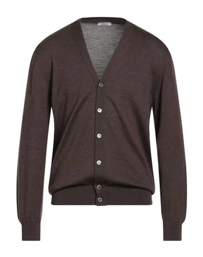 Gioferrari Man Cardigan Dark Brown Size 50 Wool In Brown