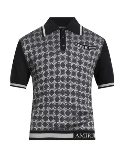 Amiri Man Sweater Charcoal Size M Wool, Viscose In Black