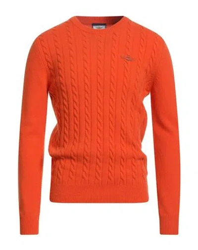 Aeronautica Militare Man Sweater Orange Size 3xl Wool, Polyamide In Gold