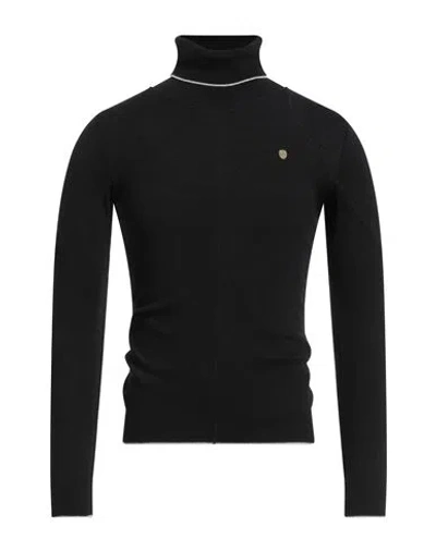 Aeronautica Militare Man Turtleneck Black Size M Viscose, Wool, Polyamide, Cashmere In Black