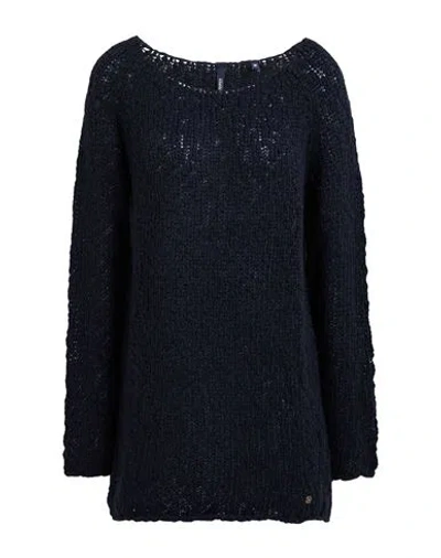 Woolrich Woman Sweater Midnight Blue Size L Acrylic, Alpaca Wool, Polyamide, Wool In Blue