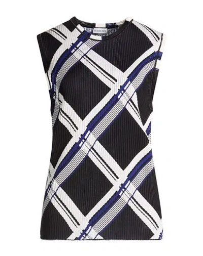 Burberry Woman Sweater Blue Size M Silk In Multi