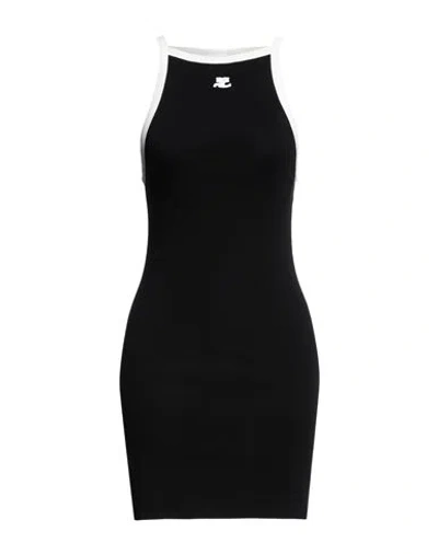 Courrèges Woman Mini Dress Black Size L Cotton In Black