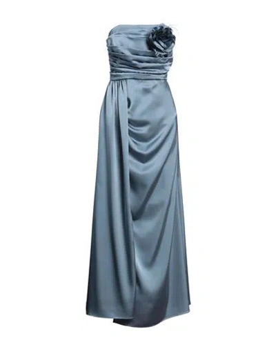Hanita H Couture Woman Maxi Dress Light Blue Size M Polyester In Blue