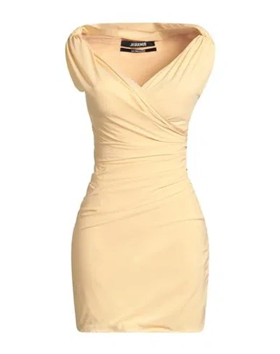 Jacquemus Light Beige The Rita Mini Dress In Brown