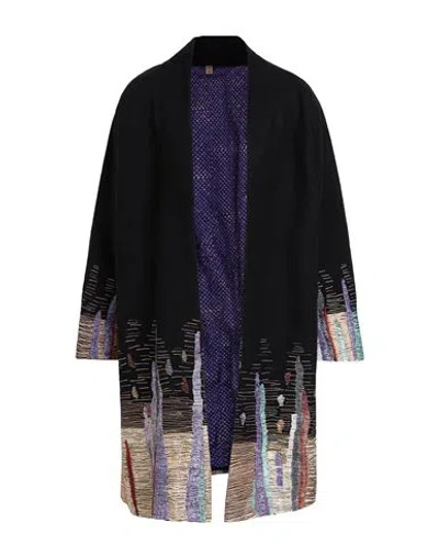 Yavi Woman Coat Black Size L Wool In Blue