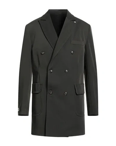 Berna Man Overcoat & Trench Coat Dark Green Size 40 Polyester, Elastane In Multi