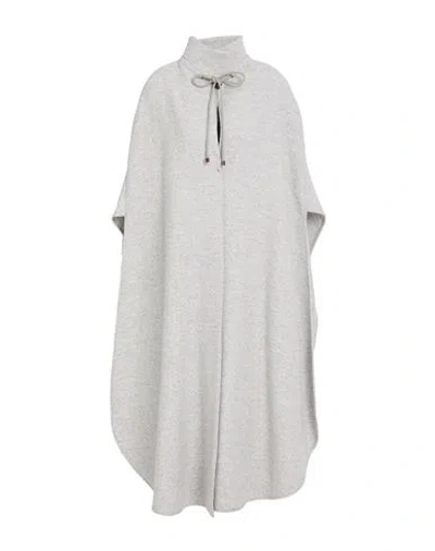Emporio Armani Icon Woman Cape Light Grey Size 10 Wool, Viscose, Polyamide In Gray