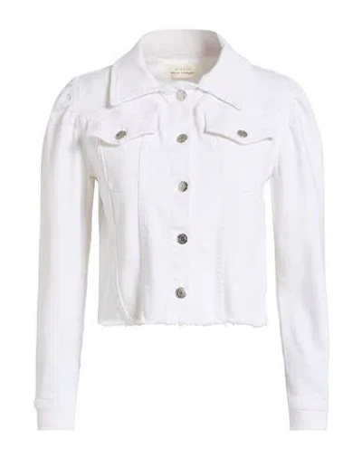 Vicolo Woman Denim Outerwear White Size S Cotton In Gray