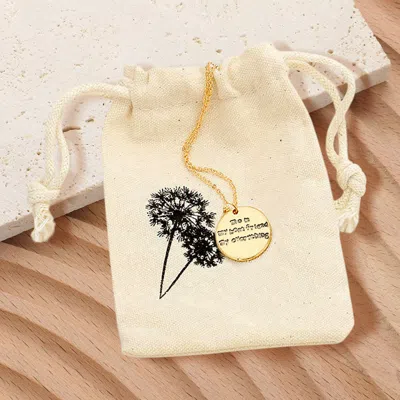 Fashnzfab Mom My Best Friend.. Engraved Disc Pendant Necklace Gift Bag Set In Gold