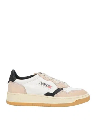 Autry Woman Sneakers White Size 7 Leather, Textile Fibers In White
