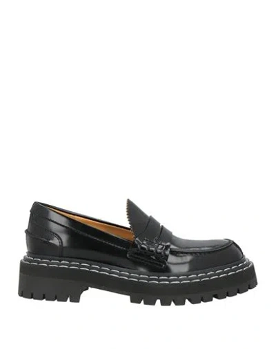 Proenza Schouler Lug Brushed Loafers In Black Leather In Black