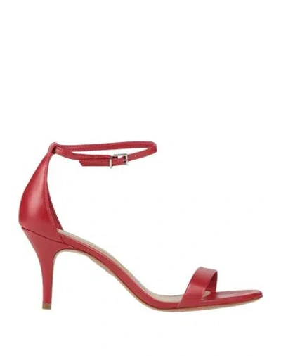 Schutz Woman Sandals Brick Size 9.5 Leather In Red