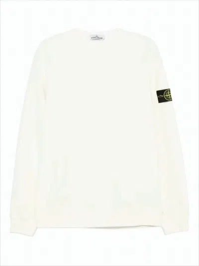 Stone Island Cotton Sweatshirt In White