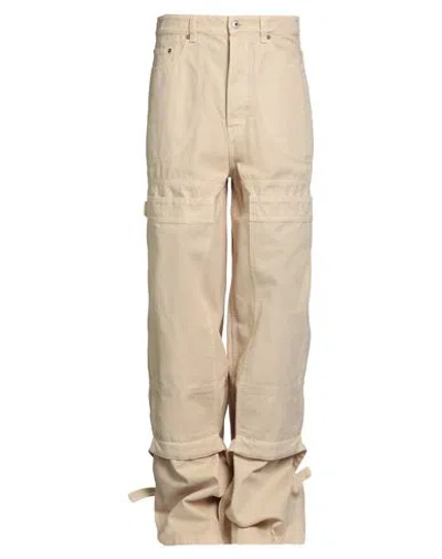 Off-white Man Pants Beige Size 31 Cotton In Neutral