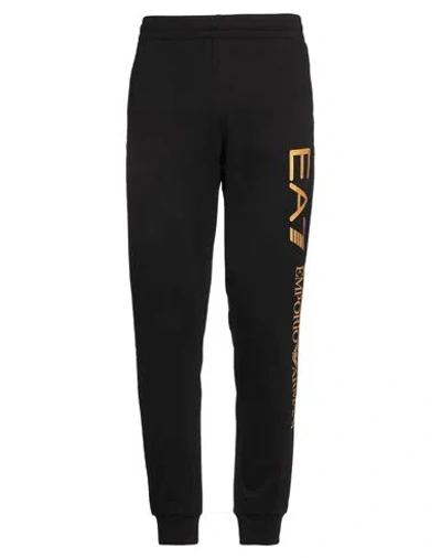 Ea7 Man Pants Black Size Xxl Cotton In Black