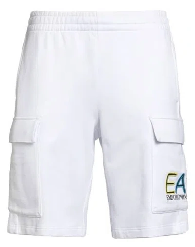 Ea7 Man Shorts & Bermuda Shorts White Size L Cotton In White