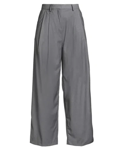 Meimeij Woman Pants Grey Size 10 Polyester, Viscose, Elastane, Cotton In Gray