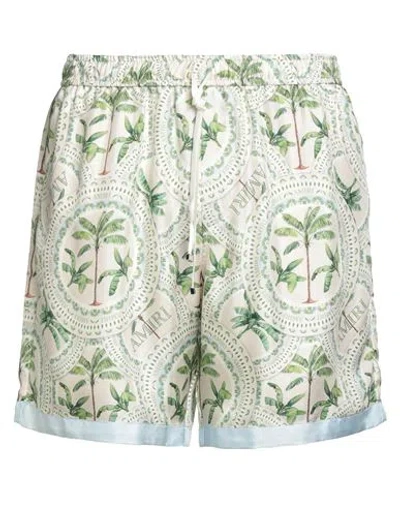 Amiri Man Shorts & Bermuda Shorts Ivory Size L Silk In Neutral